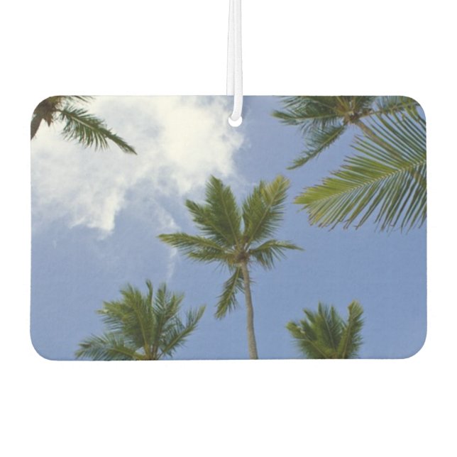 Cool Blue Sky and Palm Trees Car Air Freshener (Front)