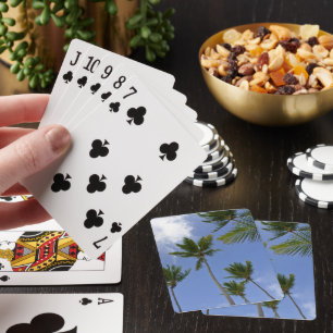 Cool Blue Sky and Palm Trees Playing Cards