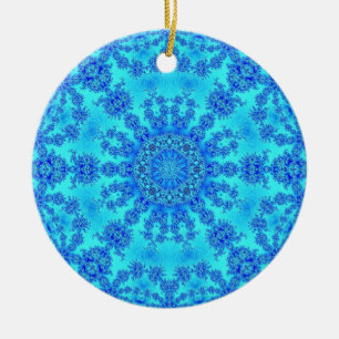 Cool Blue Snowflake Ceramic Tree Decoration
