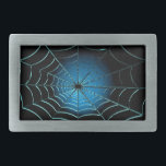 Cool Blue Spider Web Belt Buckle<br><div class="desc">Cool digital art work of a cobweb illuminated by a blue glow.</div>