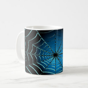 Cool Blue Spider Web Coffee Mug