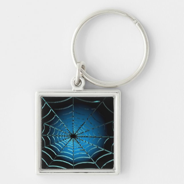 Cool Blue Spider Web Key Ring (Front)