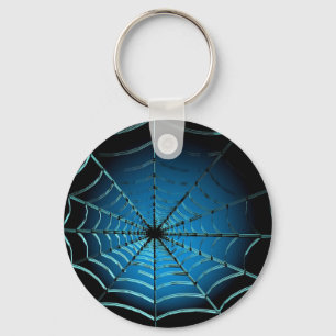 Cool Blue Spider Web Key Ring