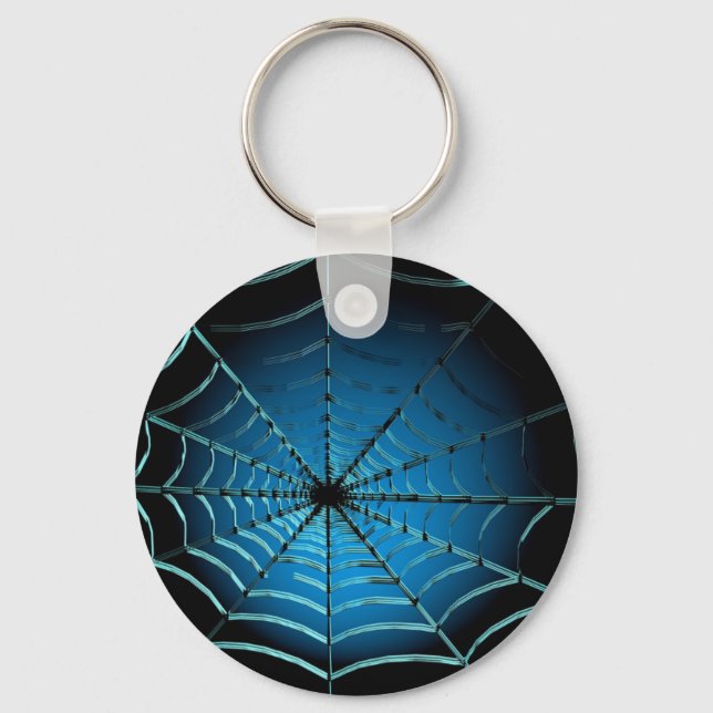 Cool Blue Spider Web Key Ring (Front)