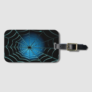 Cool Blue Spider Web Luggage Tag