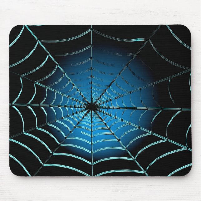 Cool Blue Spider Web Mouse Mat (Front)