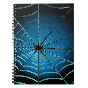 Cool Blue Spider Web Notebook