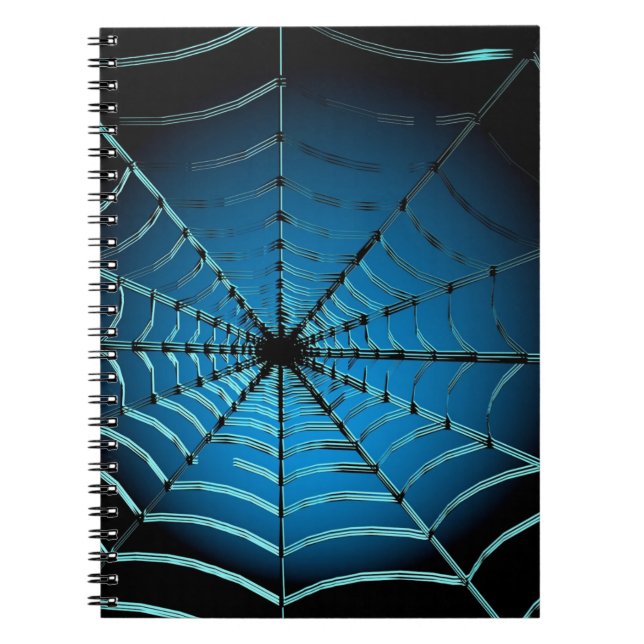 Cool Blue Spider Web Notebook (Front)