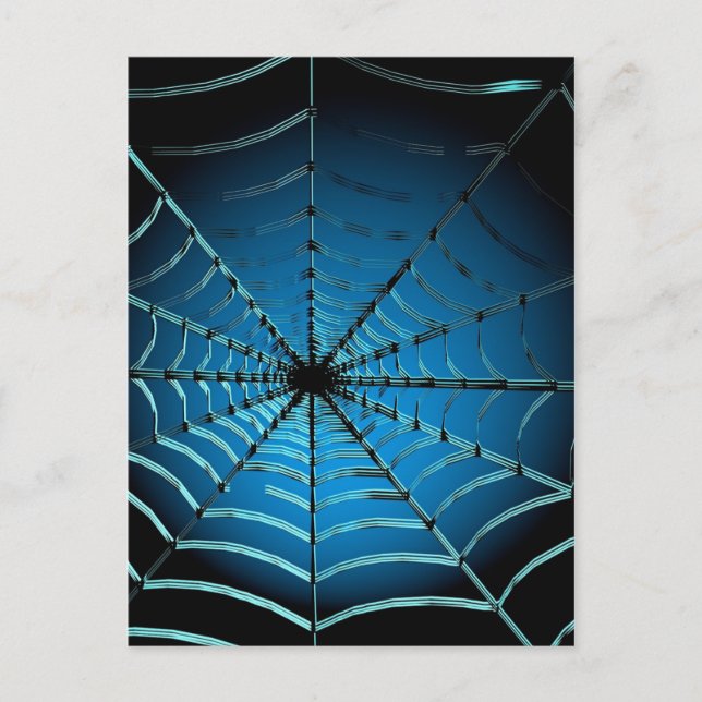 Cool Blue Spider Web Postcard (Front)