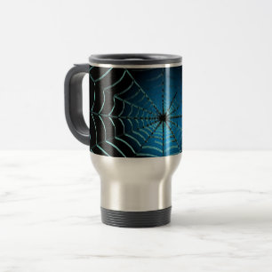 Cool Blue Spider Web Travel Mug
