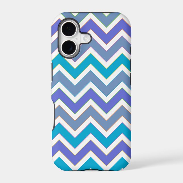 Cool Blue Sporty Chevron Pattern (Back)