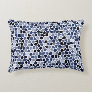 COOL Blue Stained Glass Pattern Decorative Cushion