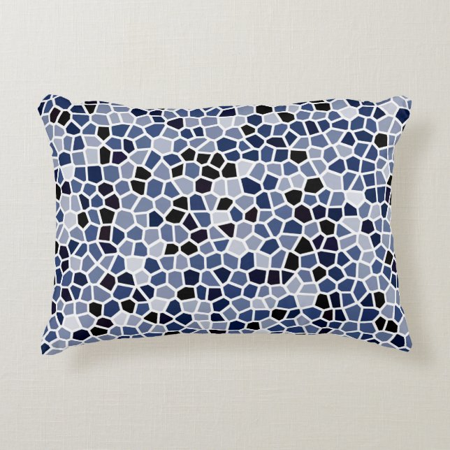 COOL Blue Stained Glass Pattern Decorative Cushion (Front)