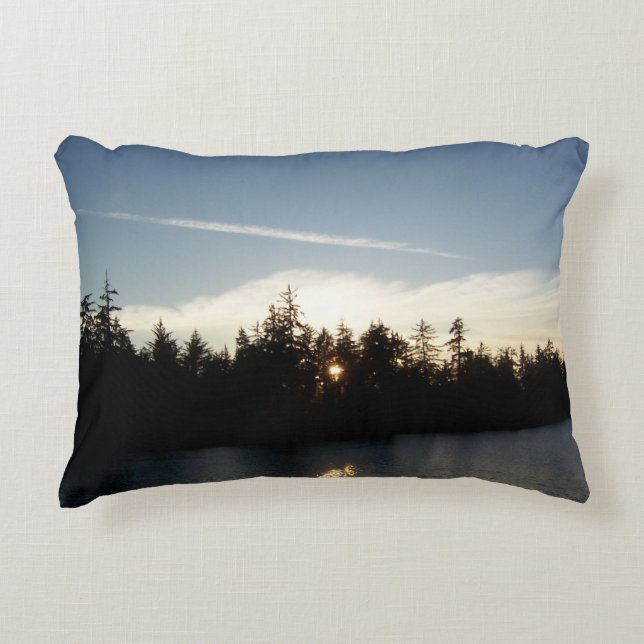 Cool Blue Sunset Accent Pillow (Front)