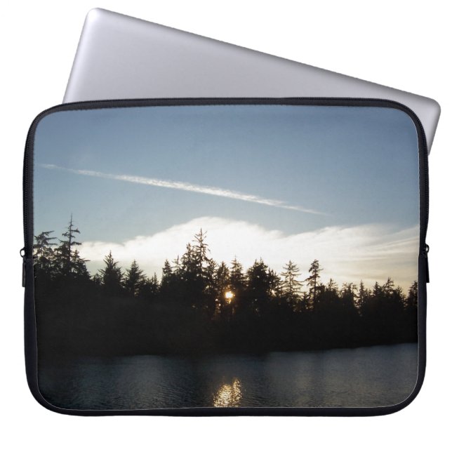 Cool Blue Sunset Laptop Sleeve (Front)