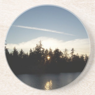 Cool Blue Sunset Sandstone Coaster