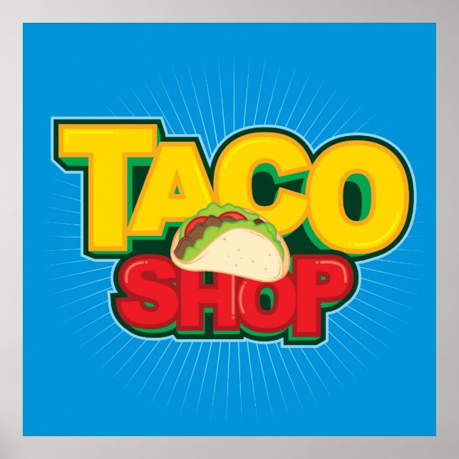 cool blue Taco Shop  Poster (Front)