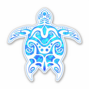 Cool Blue Tribal Turtle