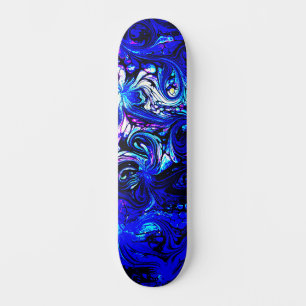 Cool Blue Urban Abstract Street Art Inspired Skateboard