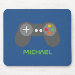 Cool Blue Video Game Controller Mouse Mat