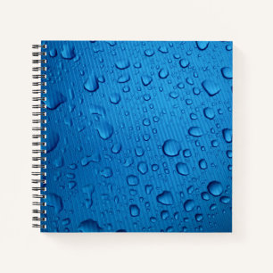 Cool Blue Water Droplets Square Notebook