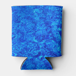 Cool blue water on a can coozie