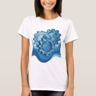 Cool Blue WATER POWERED GEAR Custom Design T-Shirt