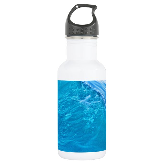 Cool blue water wave 532 ml water bottle (Front)