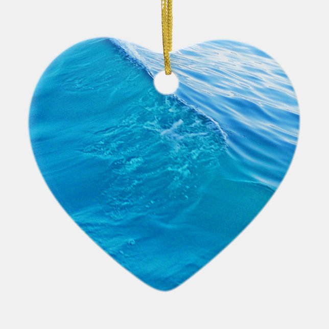 Cool blue water wave ceramic tree decoration (Front)