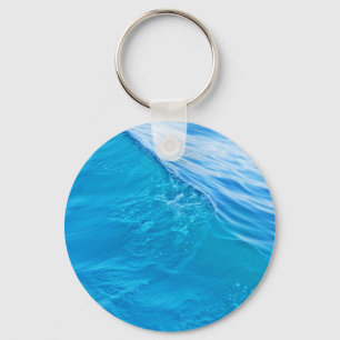Cool blue water wave key ring