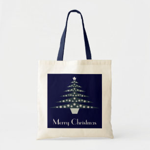Cool Blue & White Christmas Tree Gift Bag