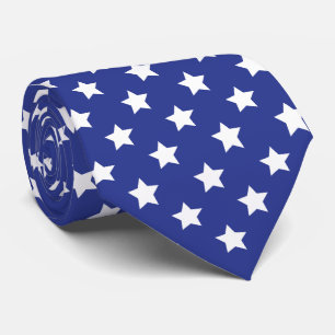 cool blue white star pattern tie