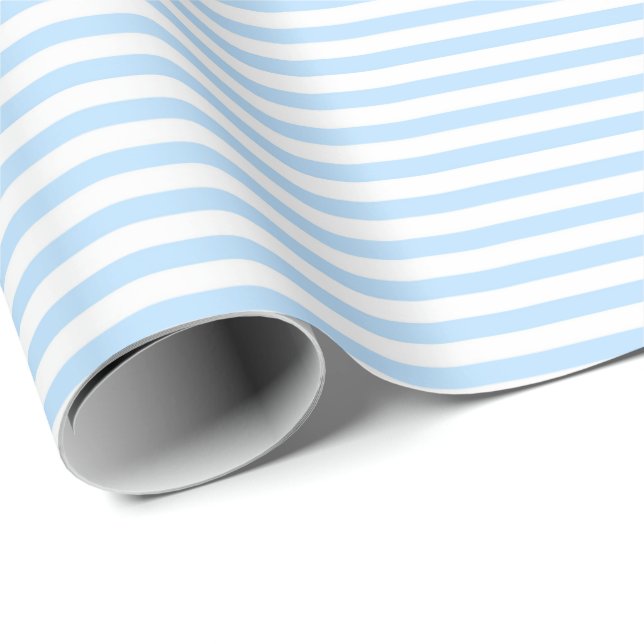 Cool Blue | White Stripe Wrapping Paper (Roll Corner)