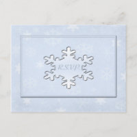 Cool Blue Winter Wedding R.S.V.P. Postcard
