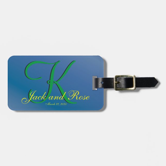 Cool Blueberry Fab Budget Luggage Tag (Front Horizontal)