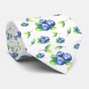 cool blueberry fruit tiled pattern  tie