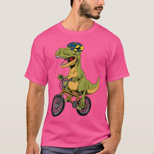 Cool Bmx For Men Boys Bike Rider T Rex Dinosaur Bi T-Shirt (Front)