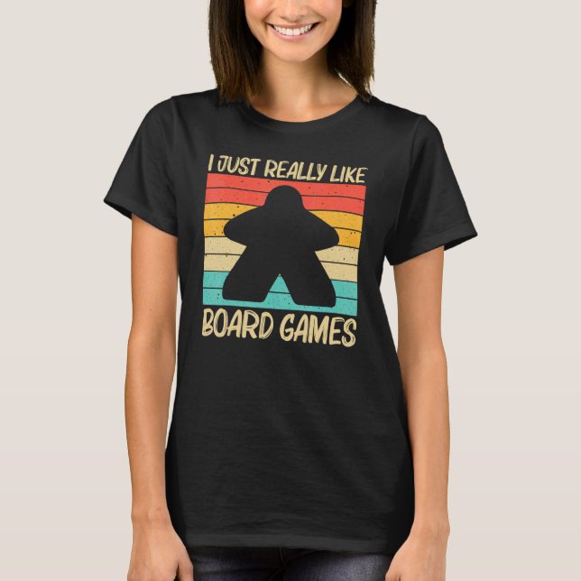 Cool Board Game For Men Women Board Gamer Meeple T-Shirt (Front)