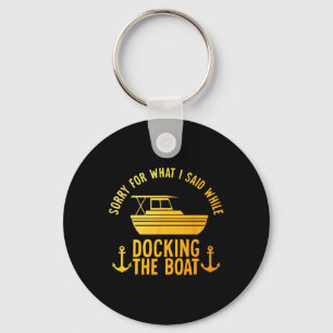 Cool Boat Art For Men Women Boating Docking Dock B Key Ring