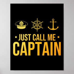 Cool Boat Captain Art For Men Women Sailboat Boati Poster