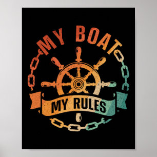 Cool Boat Captain Design For Men Women Boat Captai Poster