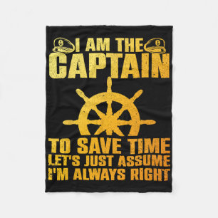 Cool Boat Captain For Men Women Boating Pontoon Bo Fleece Blanket