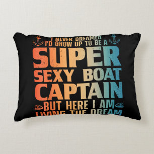 Cool Boat Captain For Men Women Sail Pontoon Boati Decorative Cushion