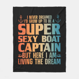 Cool Boat Captain For Men Women Sail Pontoon Boati Fleece Blanket