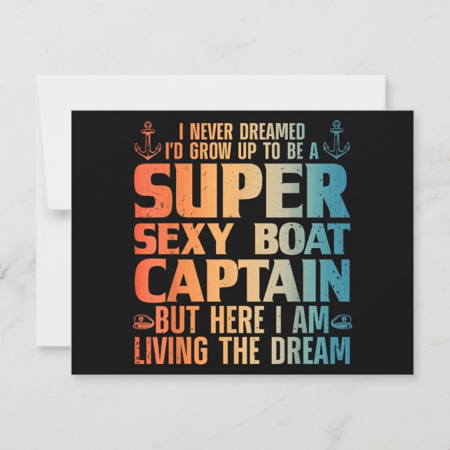 Cool Boat Captain For Men Women Sail Pontoon Boati Holiday Card (Front)