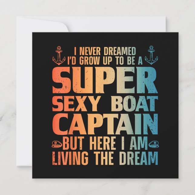 Cool Boat Captain For Men Women Sail Pontoon Boati Invitation (Front)