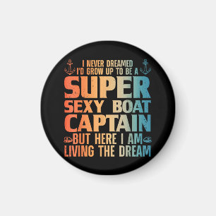 Cool Boat Captain For Men Women Sail Pontoon Boati Magnet