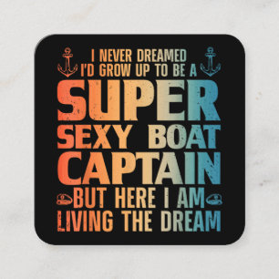 Cool Boat Captain For Men Women Sail Pontoon Boati Square Business Card