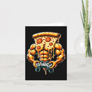 Cool Bodybuilding Gamer Pizza Present  Card