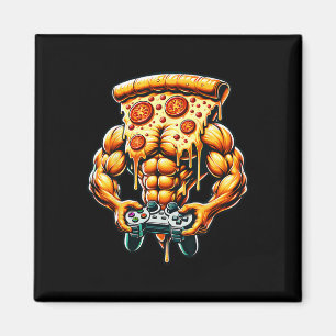 Cool Bodybuilding Gamer Pizza Present  Magnet